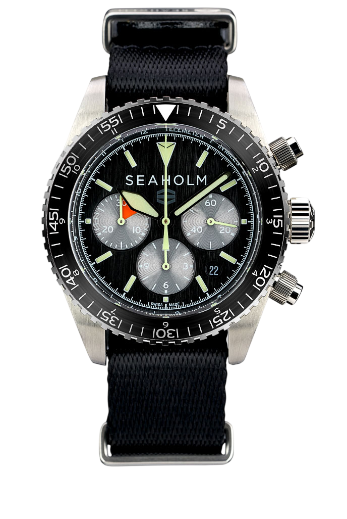 flats chronograph watch black bracelet