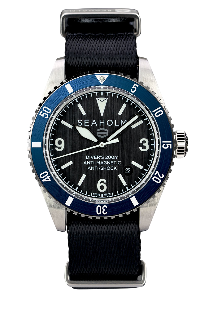 offshore dive watch slate blue bracelet