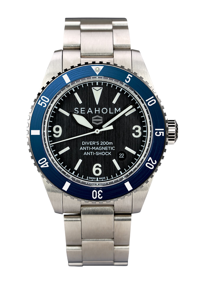 offshore dive watch slate blue bracelet